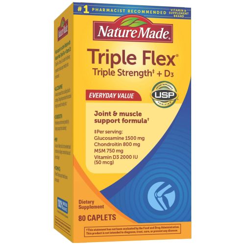 Nature Made TripleFlex Triple Strength Caplets with Vitamin D3; 80 Count Nature Made TripleFlex Triple Strength Caplets with Vitamin D3; 80 Count